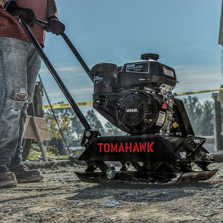 Tomahawk Power 6 HP Kohler Vibratory Plate Compactor Tamper TPC80 + TPC80-WHEELS + TPC80-POLYPAD